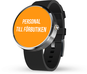 a black and silver watch with white text